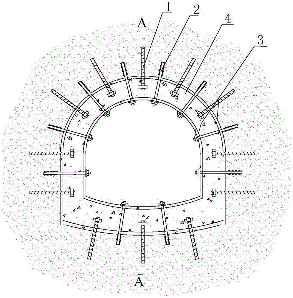 Water-bearing rock stratum borehole wall structure and construction method