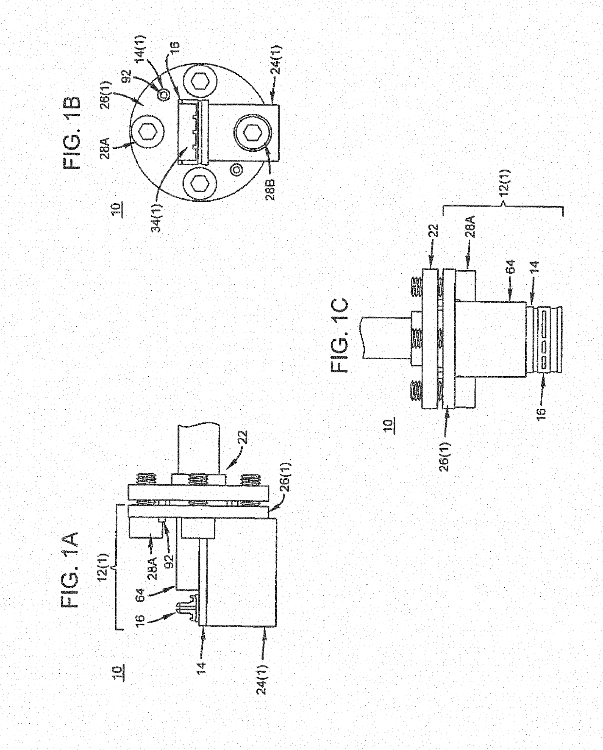 Waveguide interface and printed circuit board launch transducer assembly and methods of use thereof