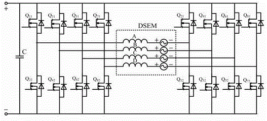 Double salient electro-magnetic motor asymmetric current control system and method