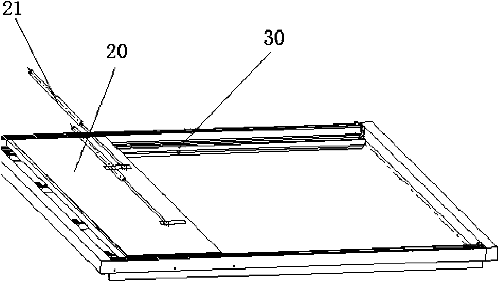 Guardrail device synchronously opened and closed along with cover plate of hoisting hole