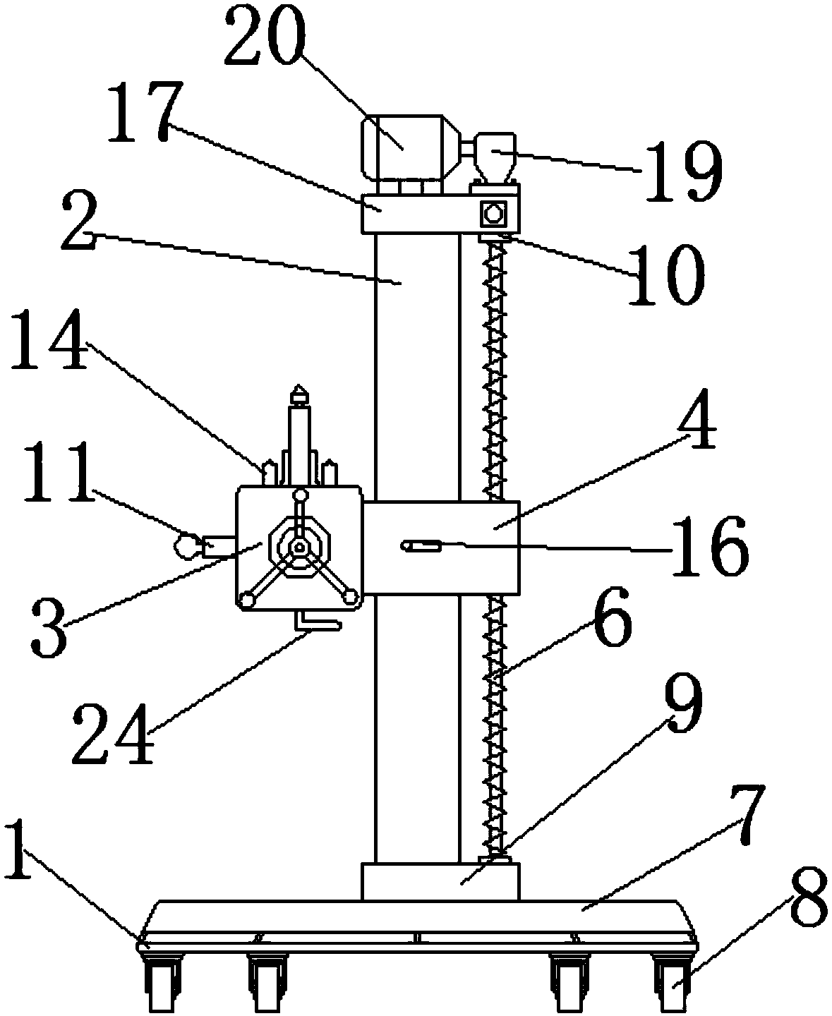 Movable rotary drilling machine for decoration