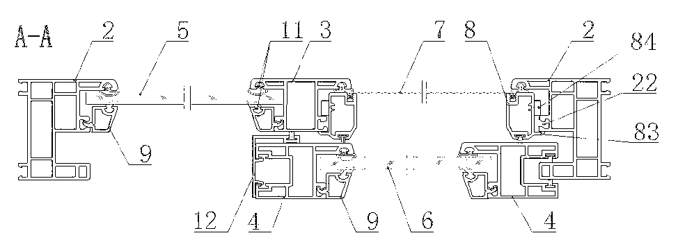 Novel single-leaf push-pull sealing window with welded mullion and manufacturing method of novel single-leaf push-pull sealing window