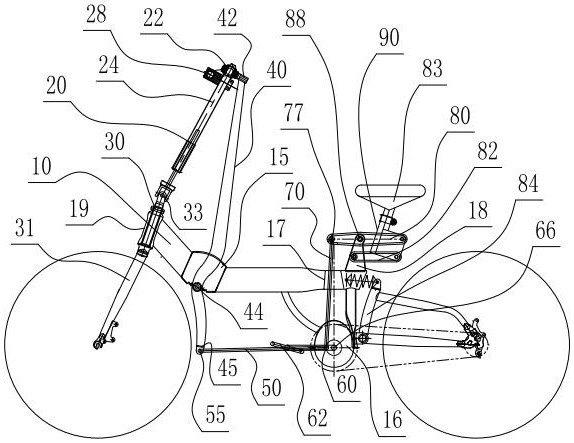 Assembling method of counter-force composite sports bicycle