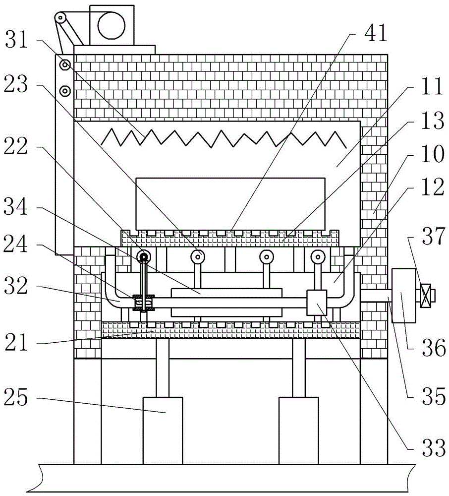 Thermal treatment heating furnace