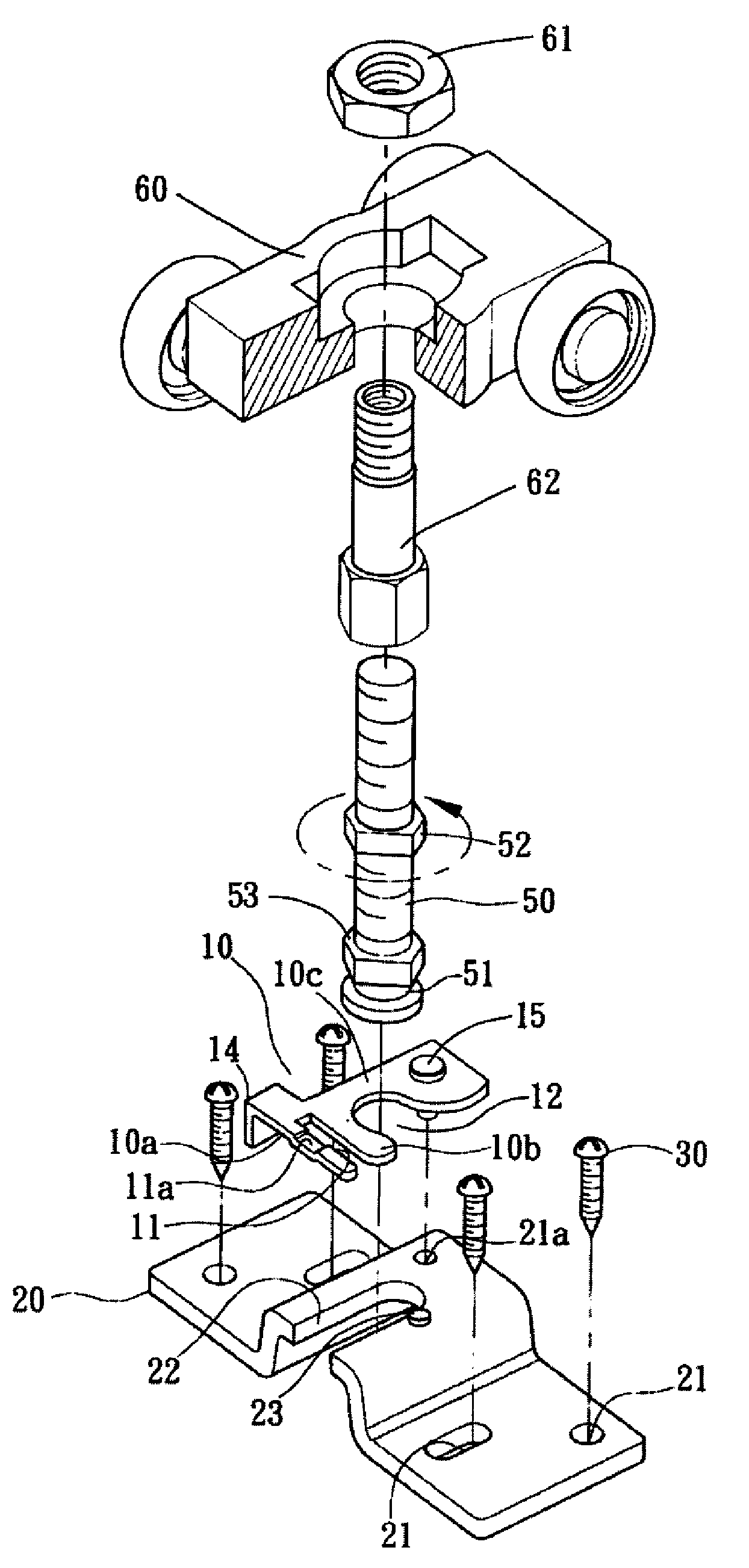 Positioning member for preventing detachment of axle