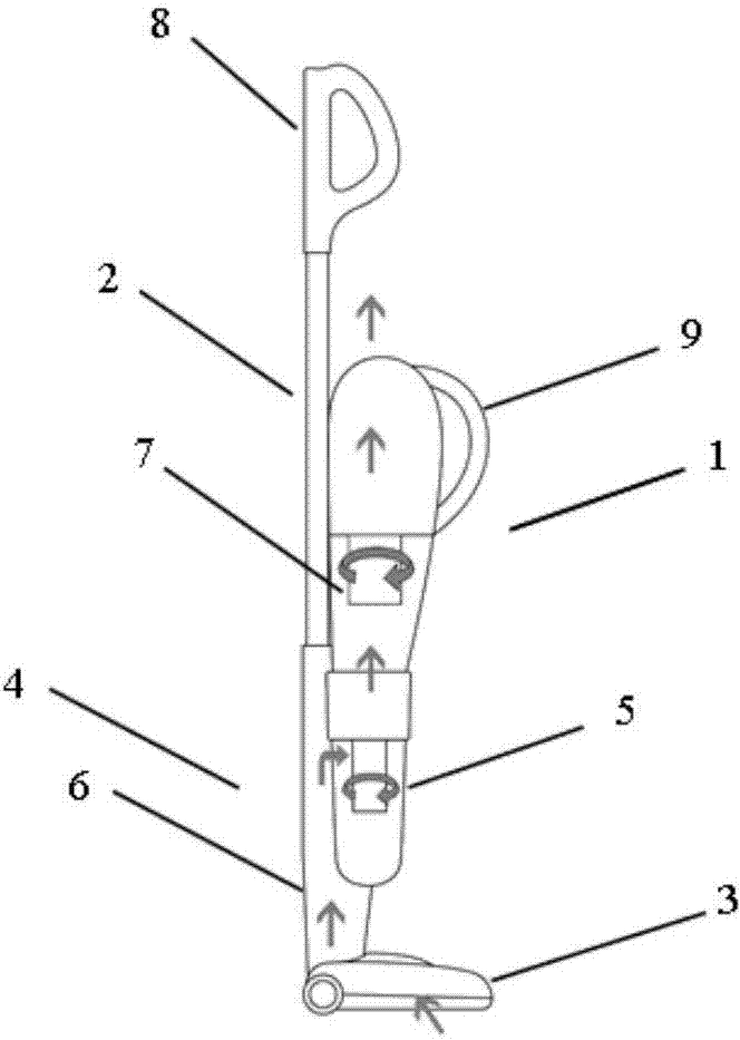 Bar type handheld two-in-one separate dust collector with independent dust and air separation and dust storage device