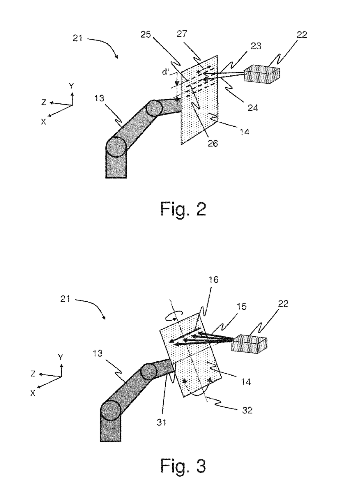 Device for the robotic control of a structure by ultrasound-laser