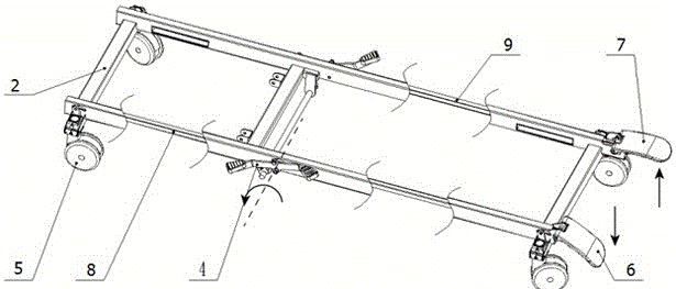 Synchronous brake device used for medical sickbed