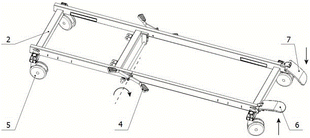 Synchronous brake device used for medical sickbed