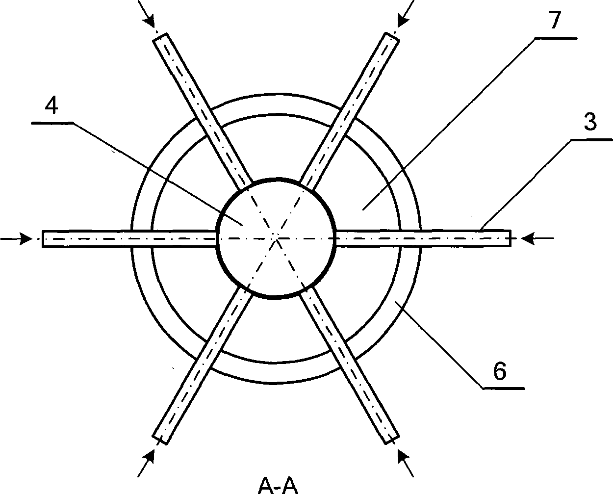 Coal powder entrance structure applied to reactor for producing acetylene with plasma coal cracking