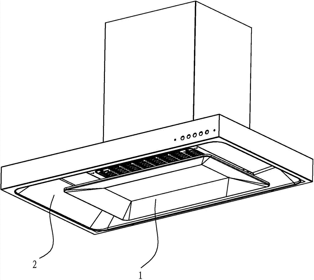 Diffusion drainage device of range hood