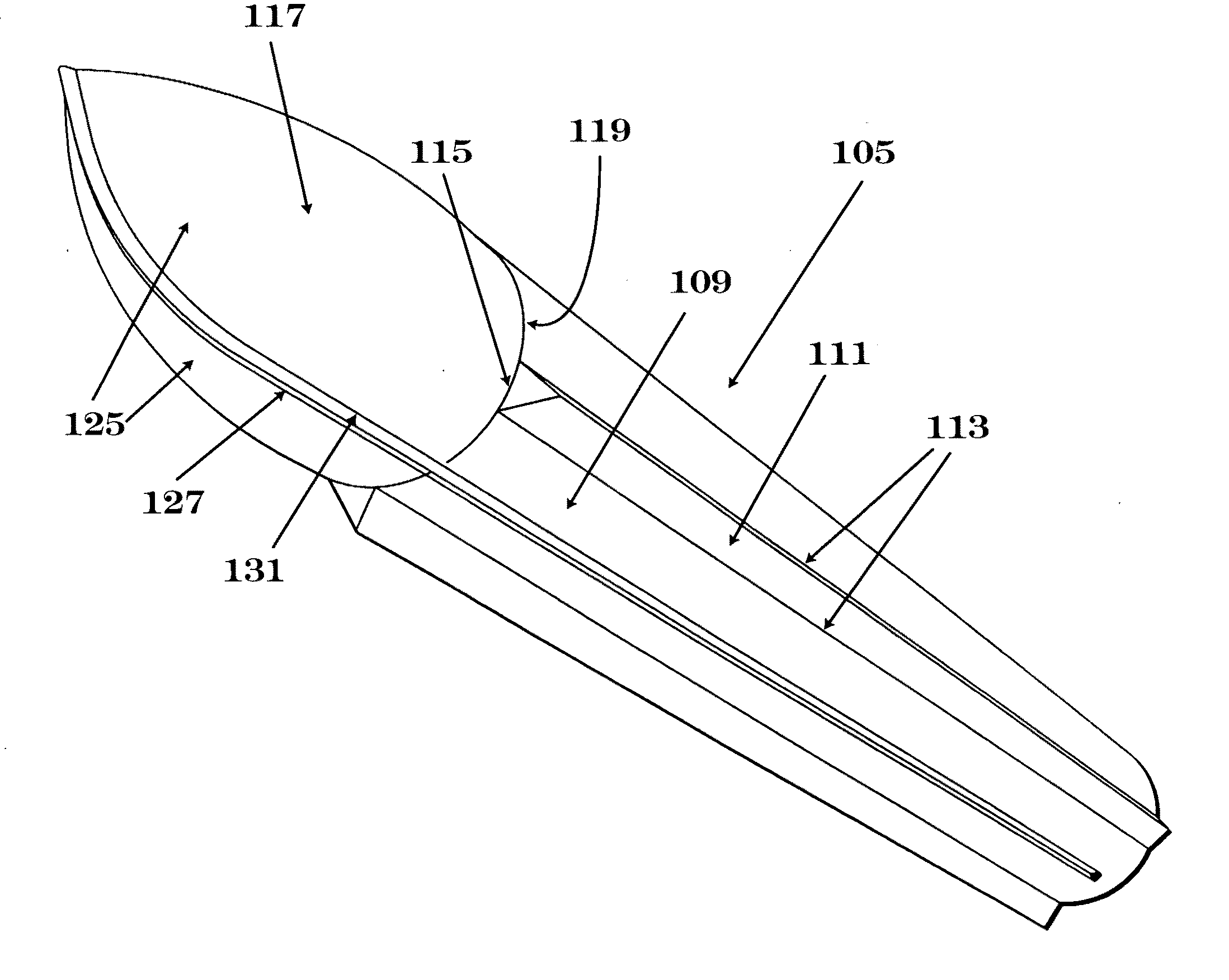 Pontoon with integrated lifting strake and method for making the same