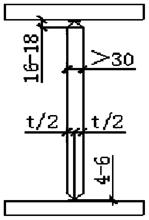 T-shaped double arc welding backing process for medium-thickness plate