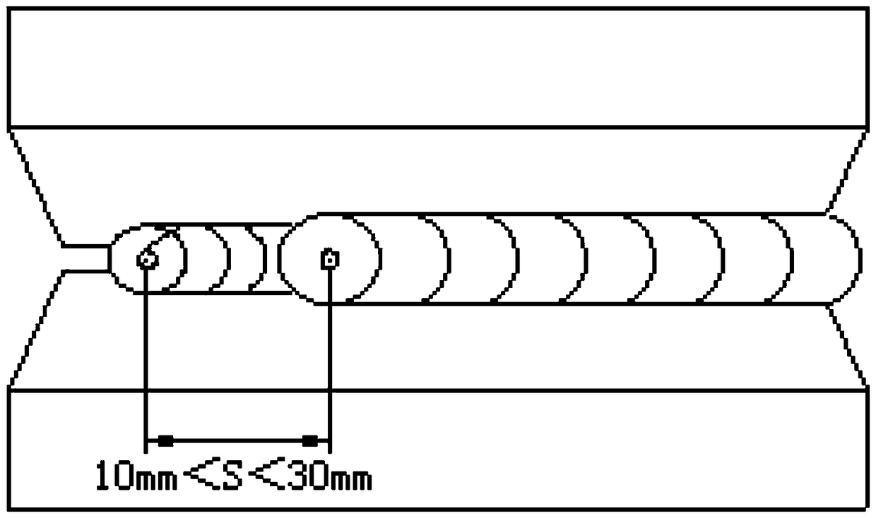 T-shaped double arc welding backing process for medium-thickness plate