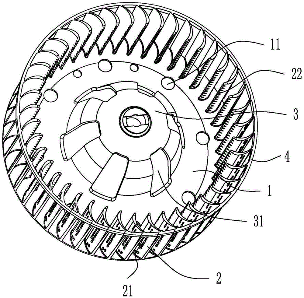 Injection molding centrifugal fan blade for air conditioner