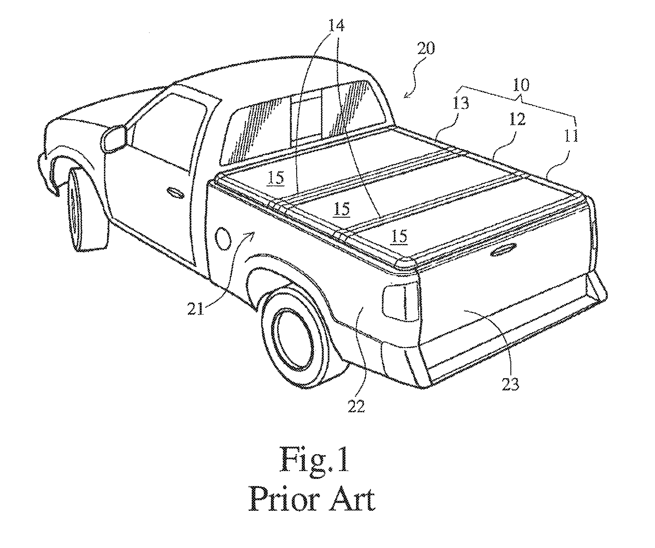 Foldable tonneau cover for pick-up truck and clamp storage mechanism thereof