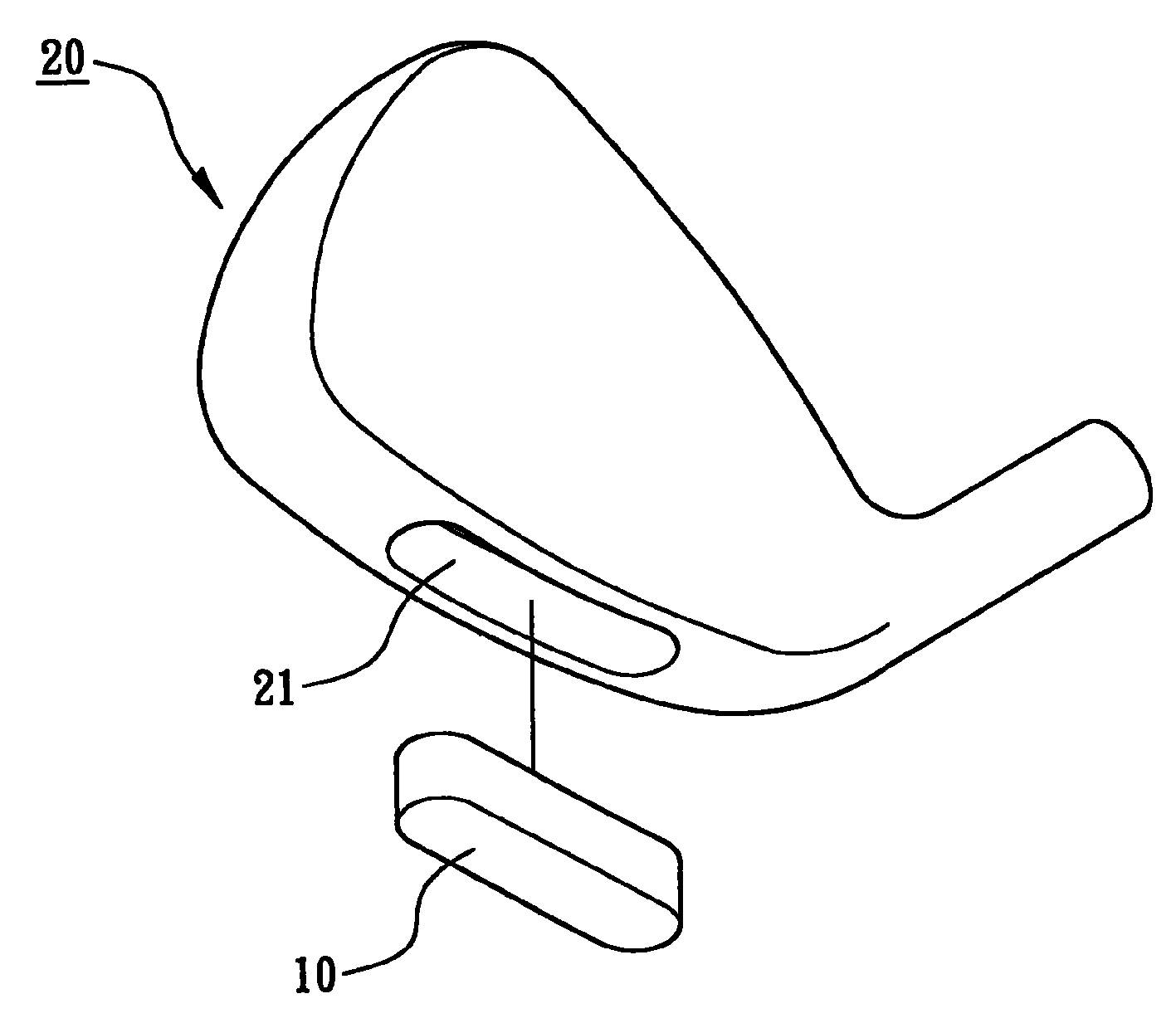 Clump weight of golf ball rod head