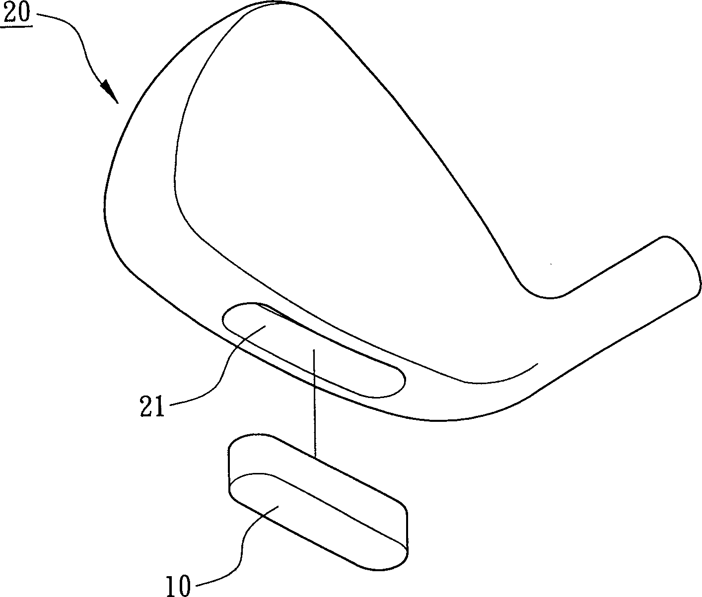 Clump weight of golf ball rod head