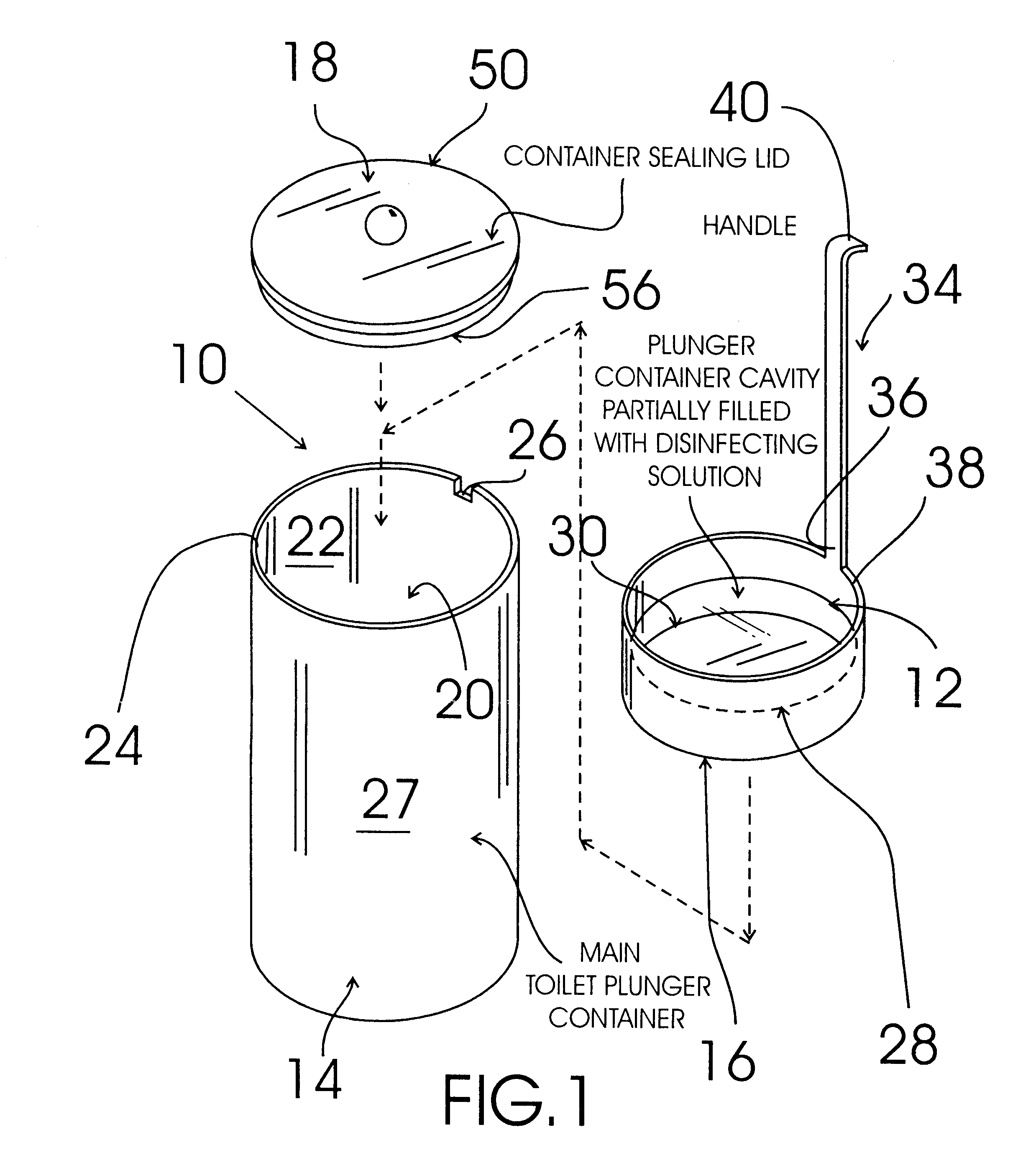 Toilet plunger sanitizing and storage container system