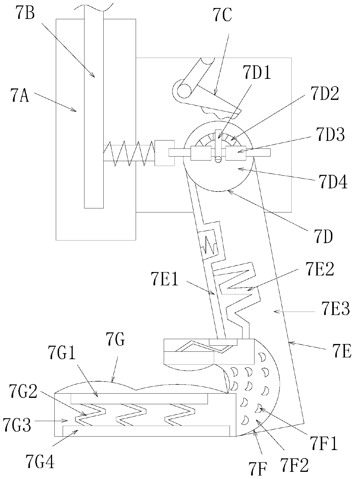 Hoisting machine with pipe cavity frame arc opening rubber supporting pad closing for pipeline construction