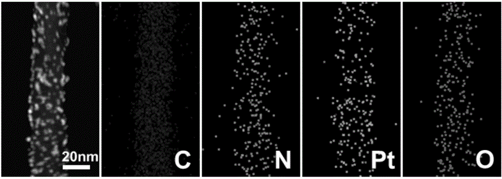 Nitrogen-doped carbonized bacterial cellulose loaded nano-platinum electrode material and preparation method thereof