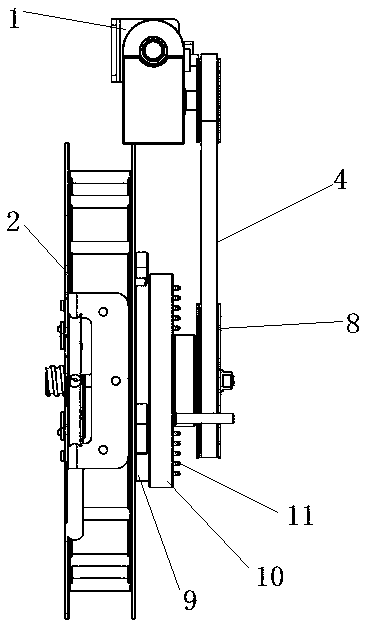 Wire-dragging device of rail shuttle vehicle matched with shuttle storage rack in use