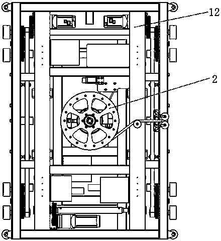 Wire-dragging device of rail shuttle vehicle matched with shuttle storage rack in use