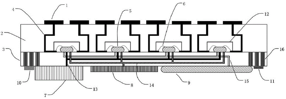 High-density integration tile-type active phased-array antenna structure