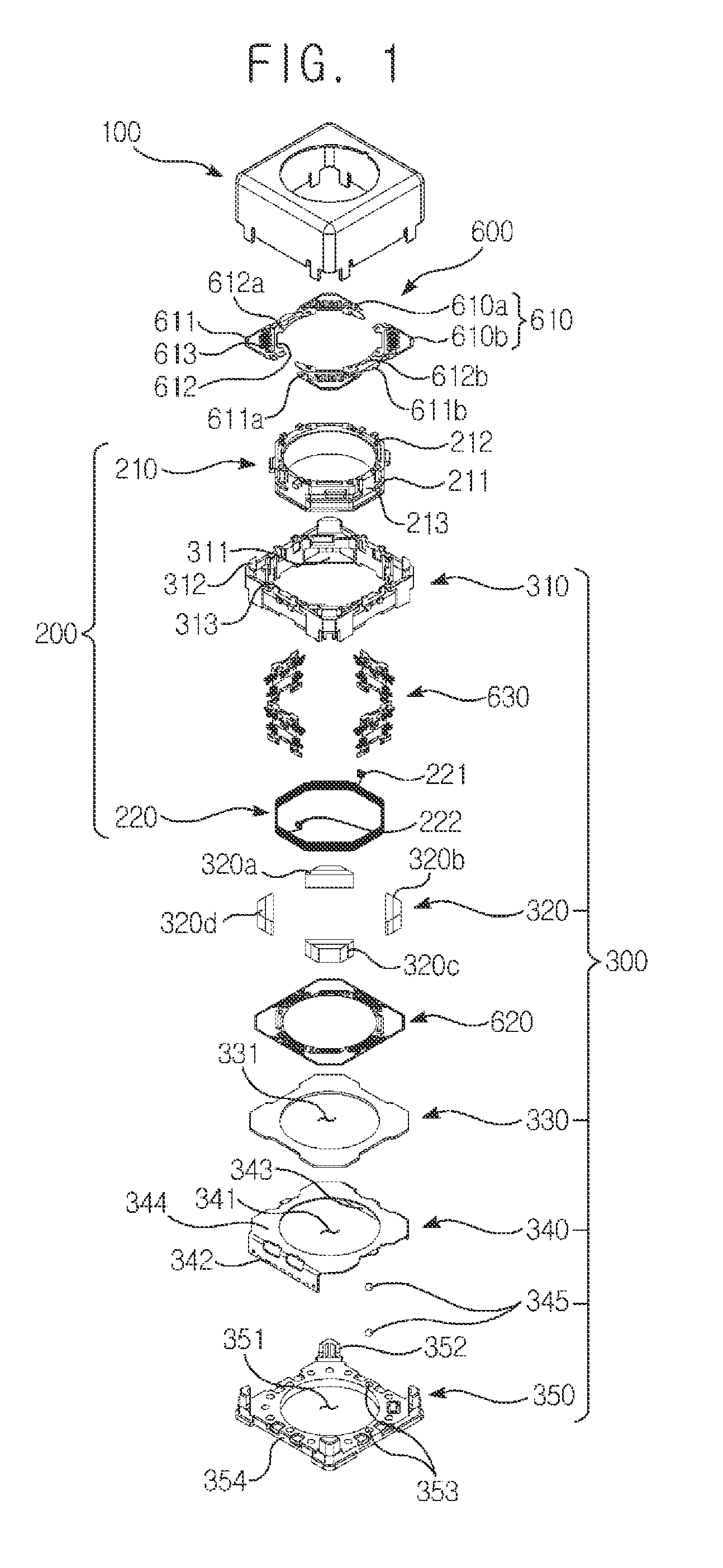 Unit for actuating lens, camera module, and optical apparatus