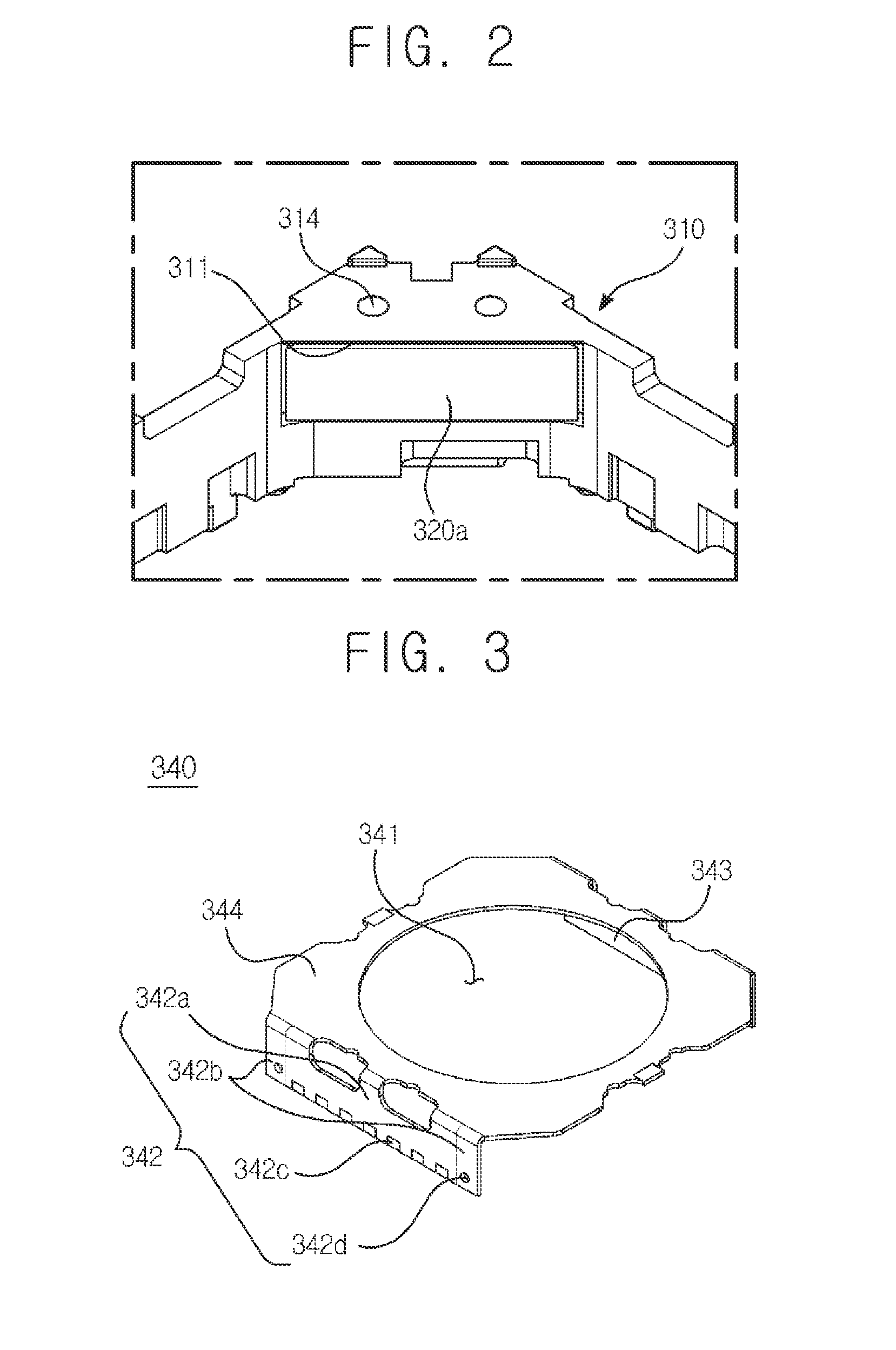 Unit for actuating lens, camera module, and optical apparatus