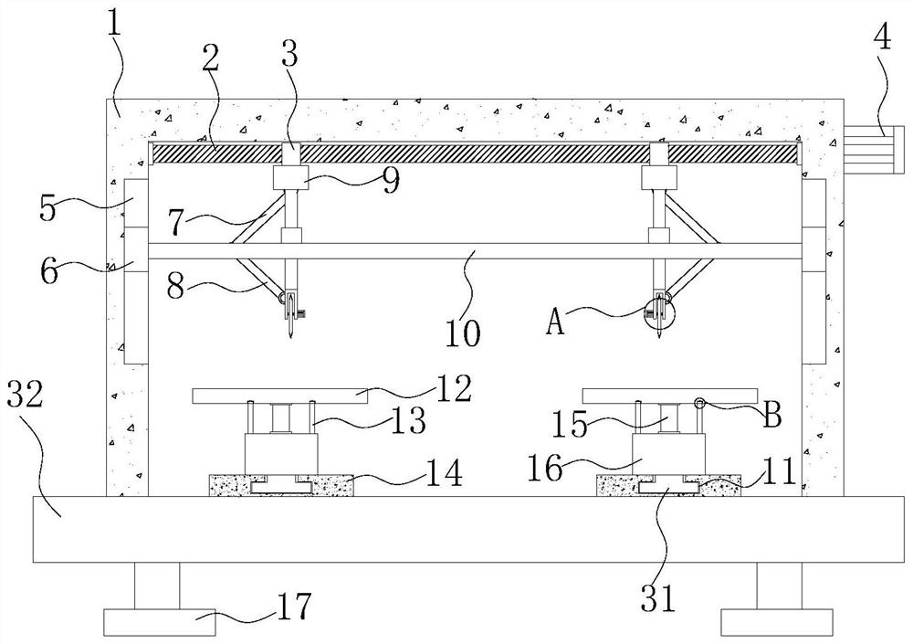 A double-station pants cutting device for garment field