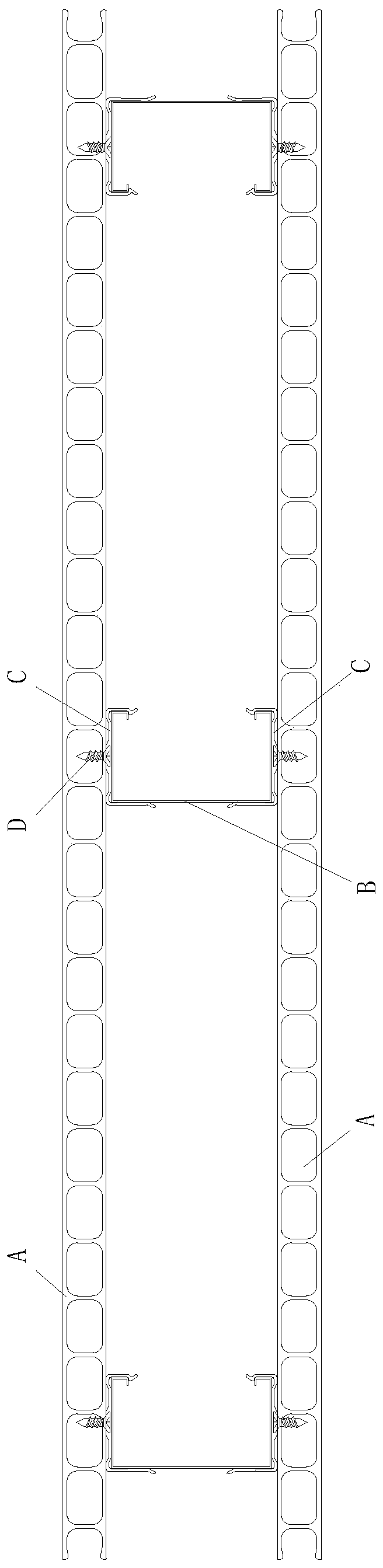 Broken bridge partition wall U-shaped clamp piece installing tool