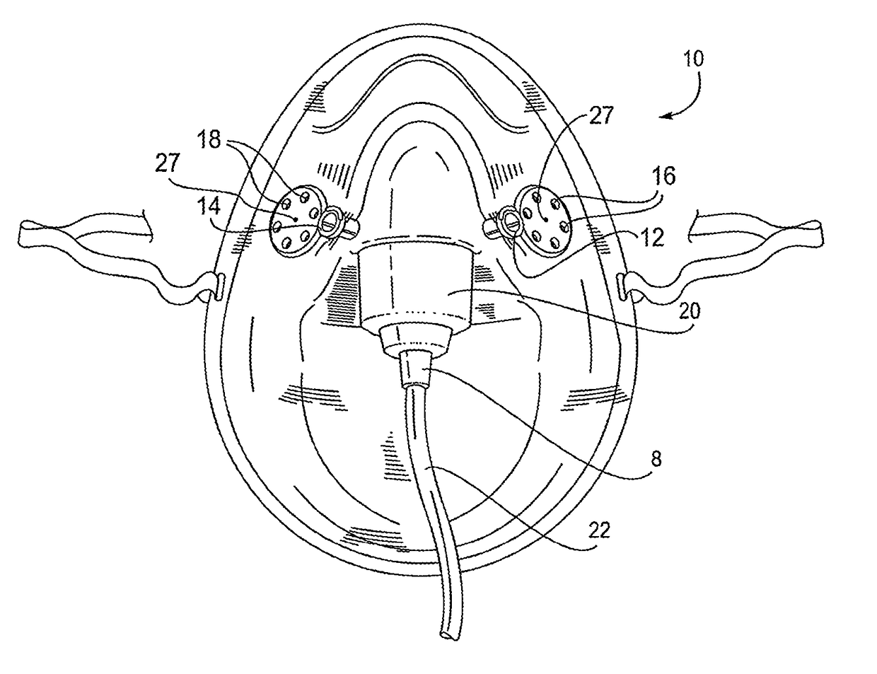 Facial access oxygen face mask and component system