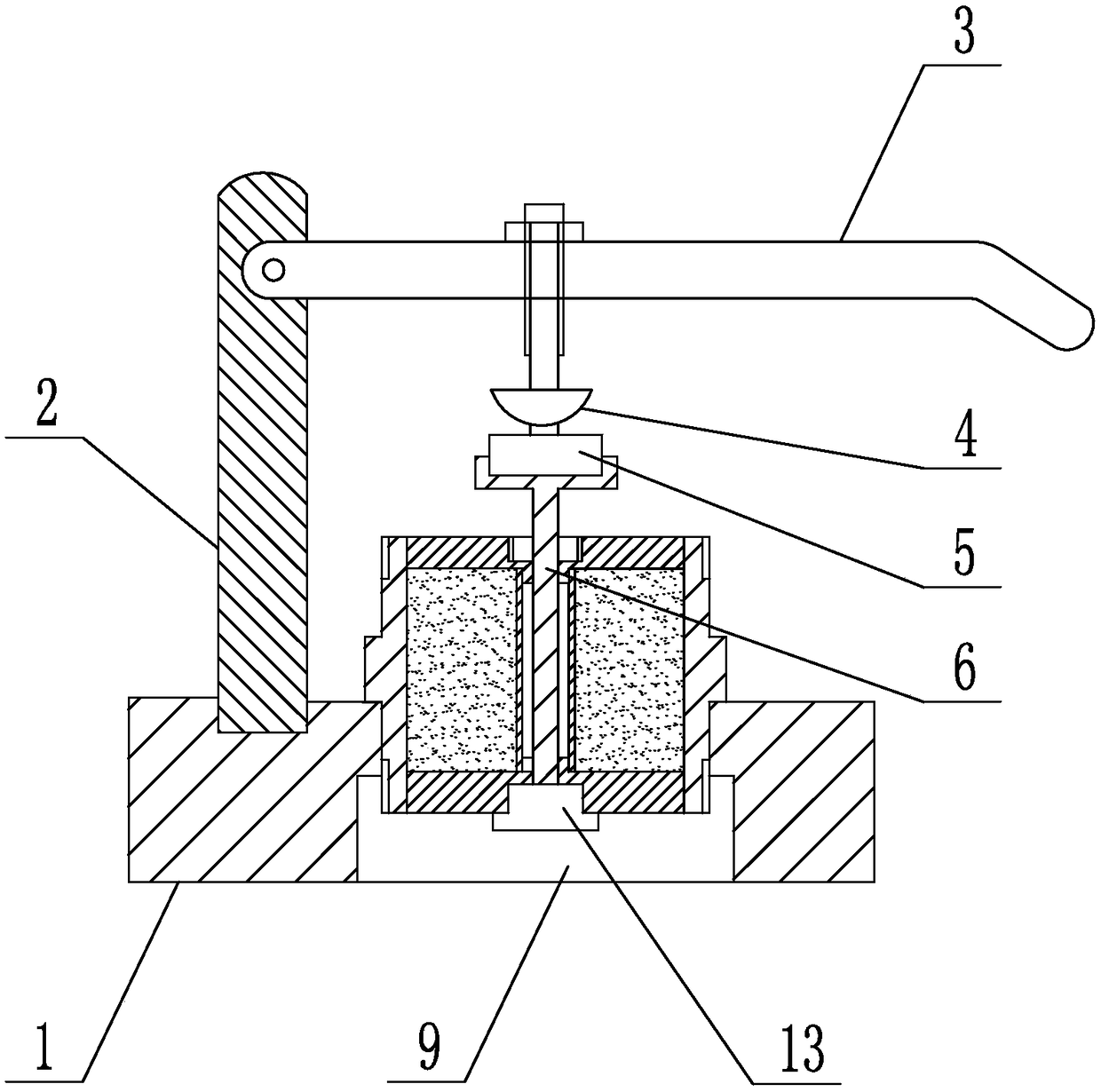 Device and method for pressing rod type measurement on demoulding performance of concrete