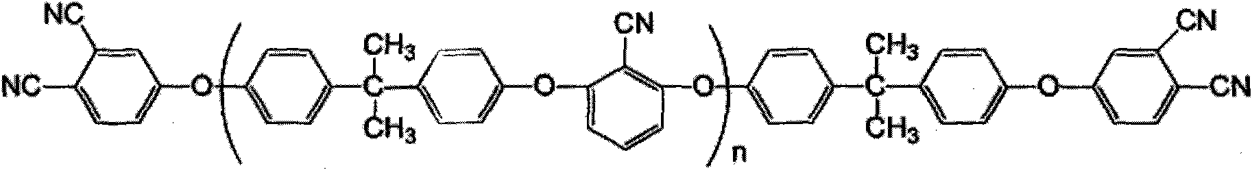 Bisphenol A type bis-phthalonitrile resin with aryl ether nitrile segments, cured product and preparation method thereof