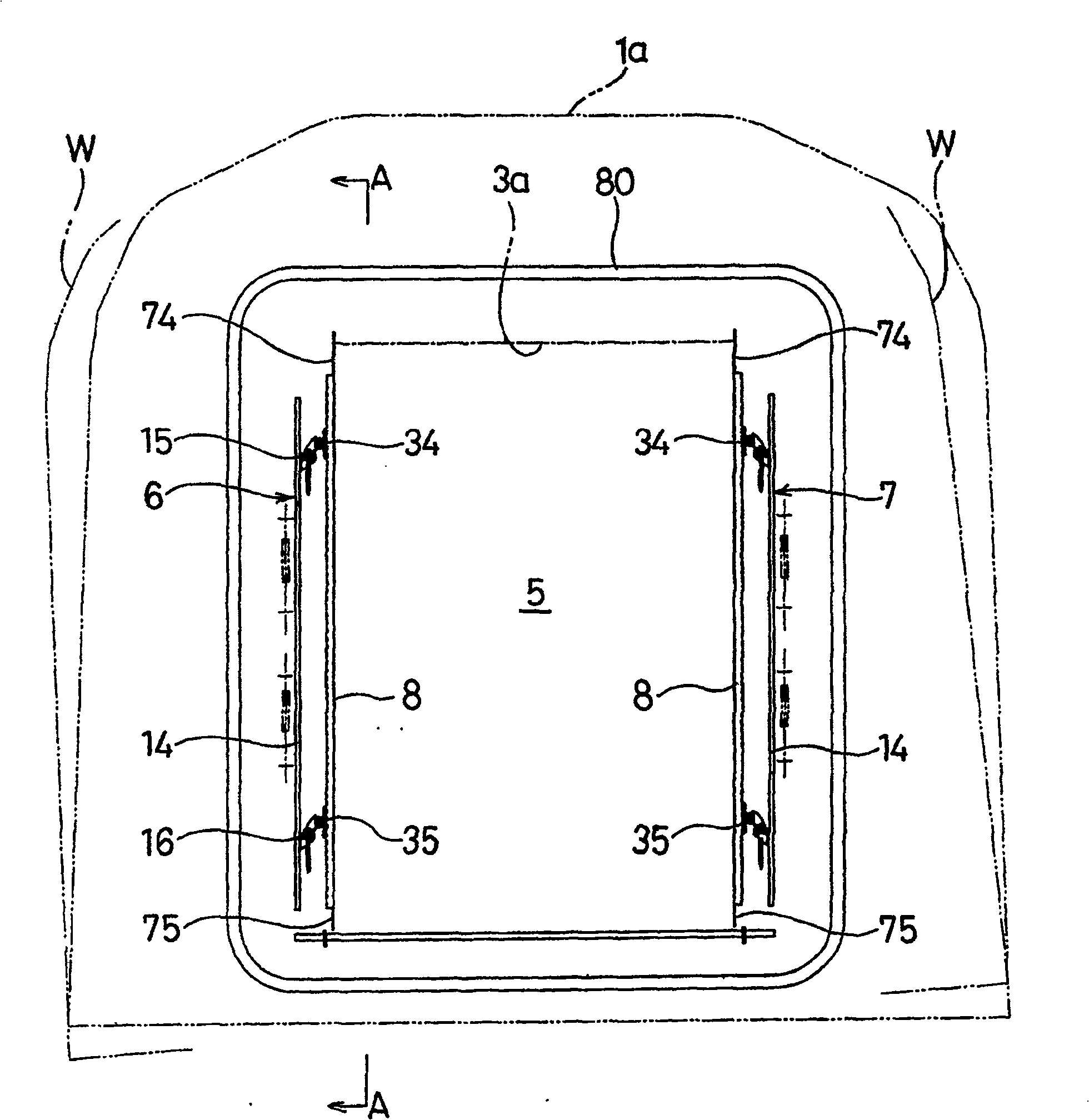 Panel device for railway rolling stock