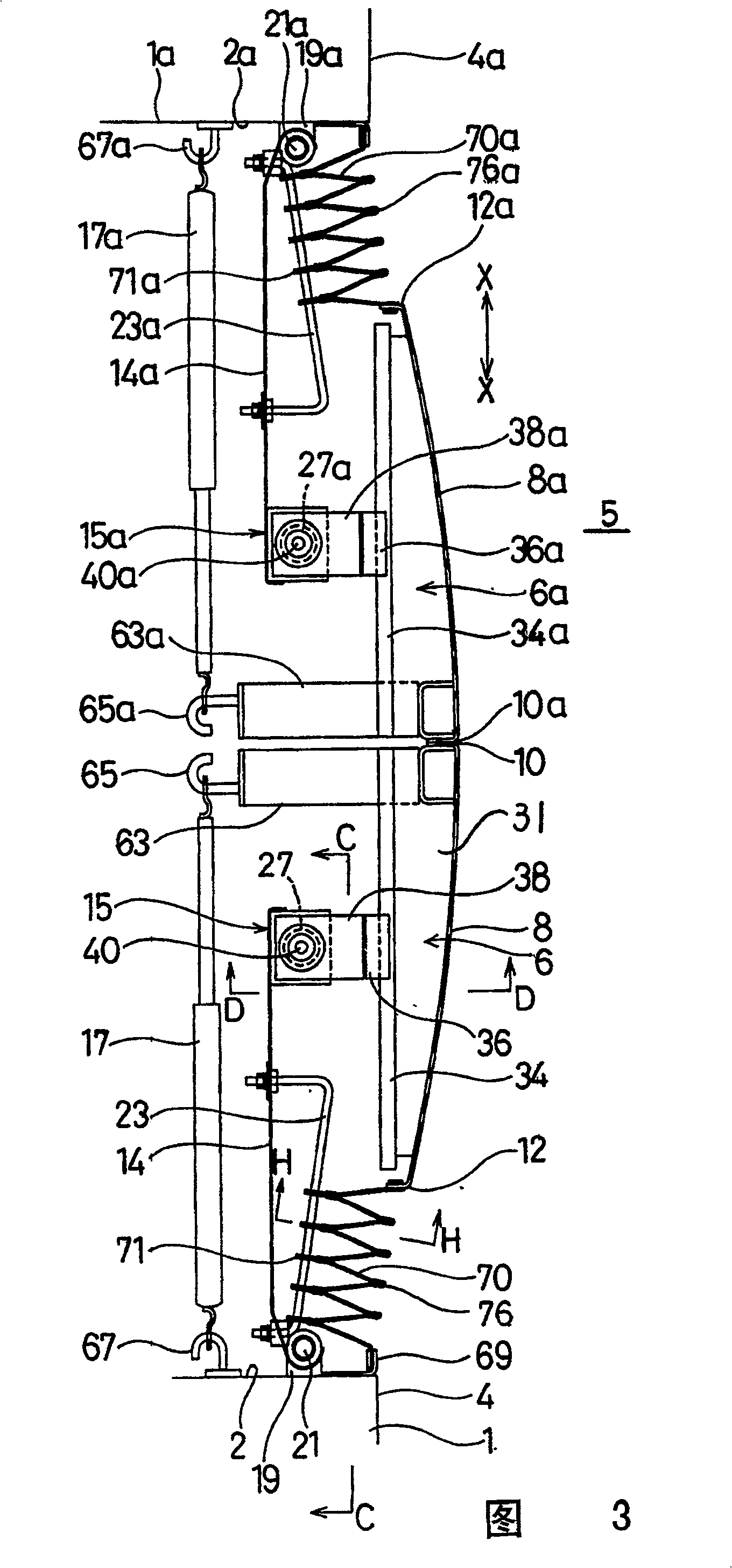 Panel device for railway rolling stock