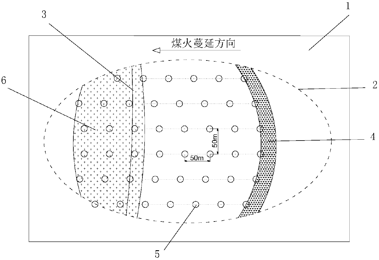 Coal field fire district detection method adopting magnetic-electric-heat gradual source seeking mode