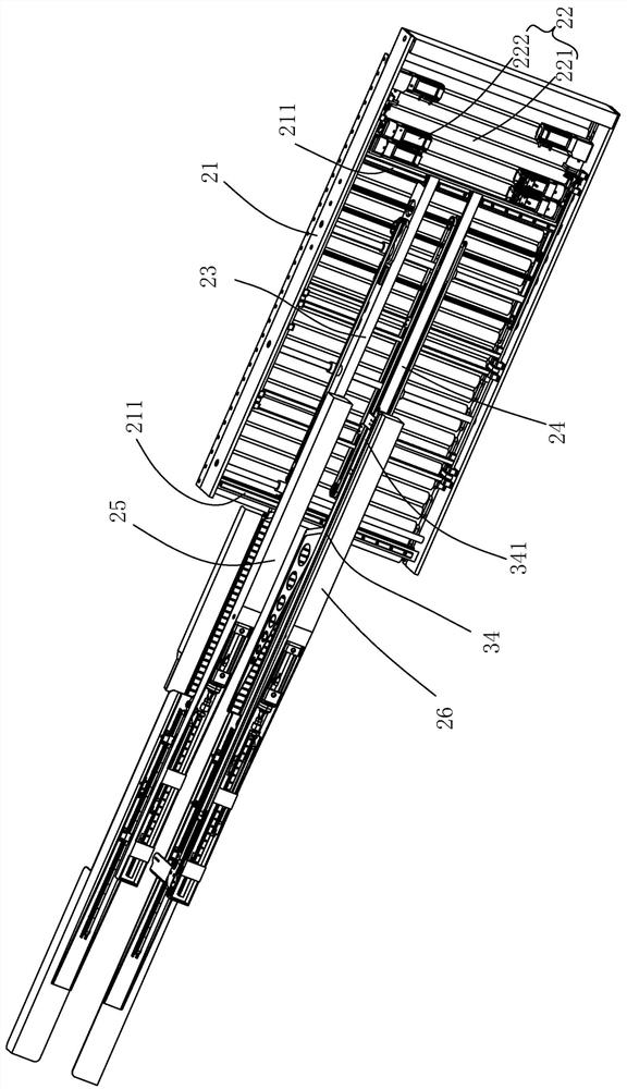 Fork type loading and unloading vehicle head