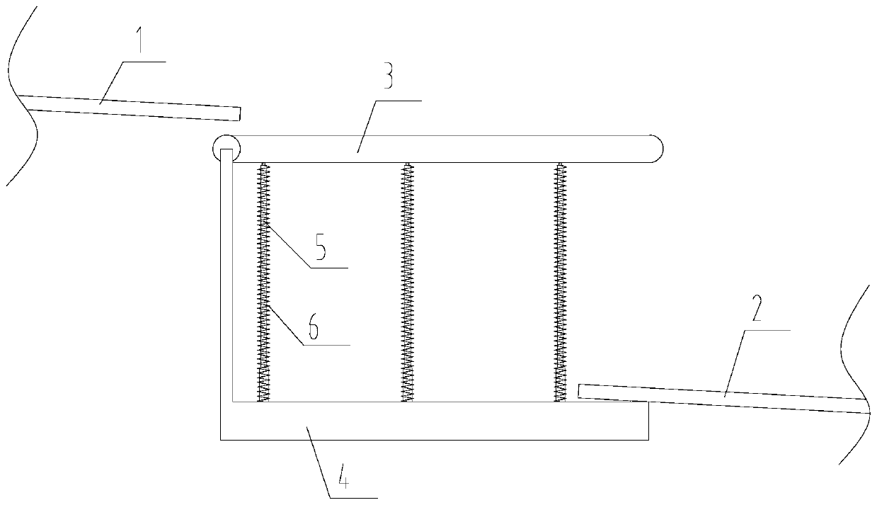 A buffer frame that transports cement downwards through a spring structure