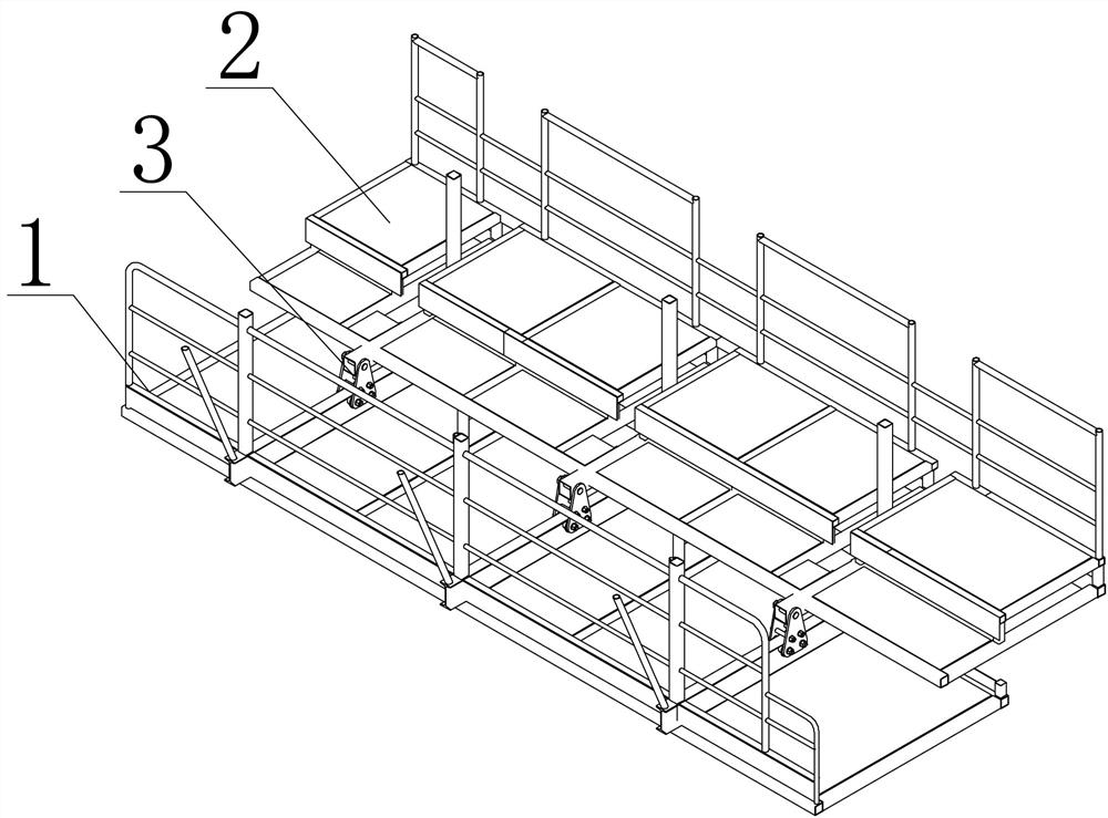 Quick push-pull platform for maintenance of clearance seal C-shaped water stop rubber of ship lift and using method