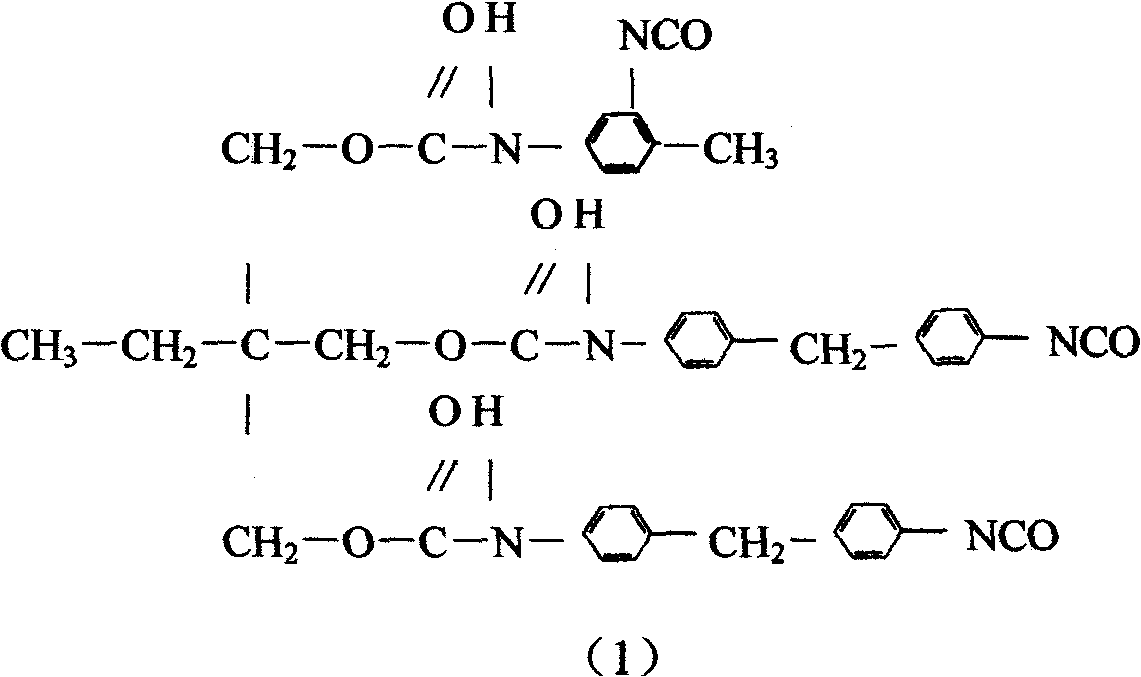 Curing agent toluene diisocyanate and 4,4'-methyl diphenylene diisocyanate mixing prepolymer and preparation thereof