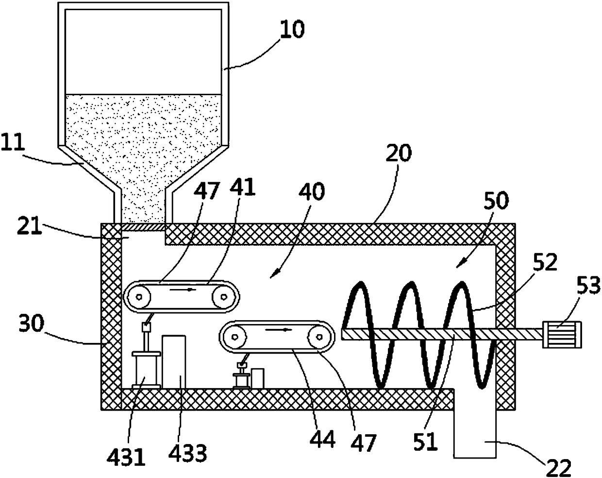 An oily sludge treatment device