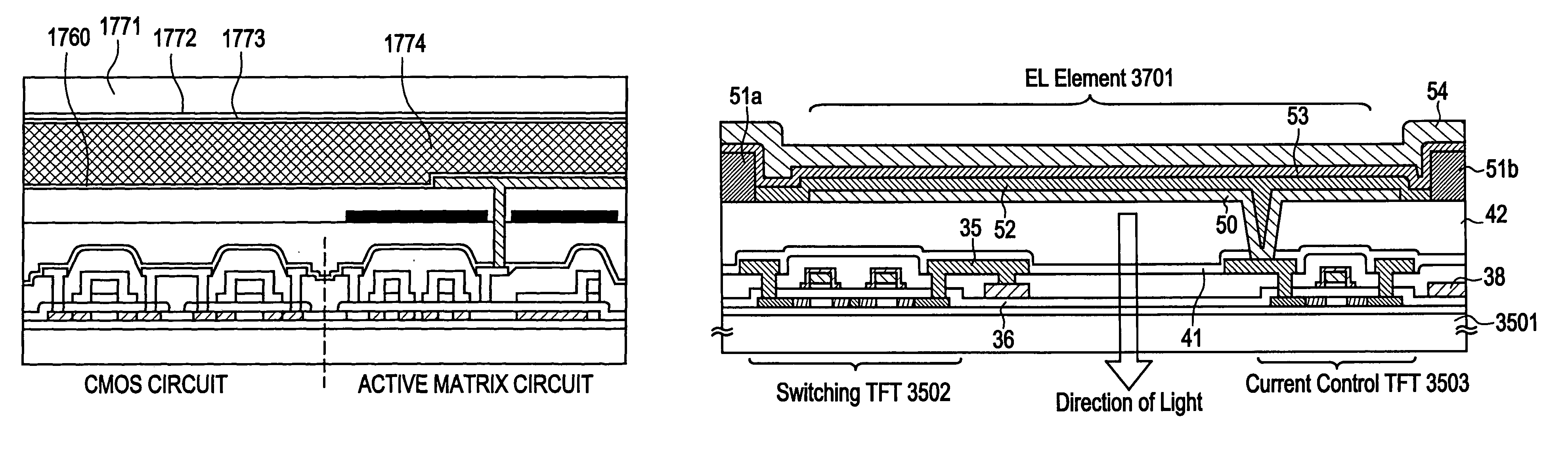 Active matrix type semiconductor display device