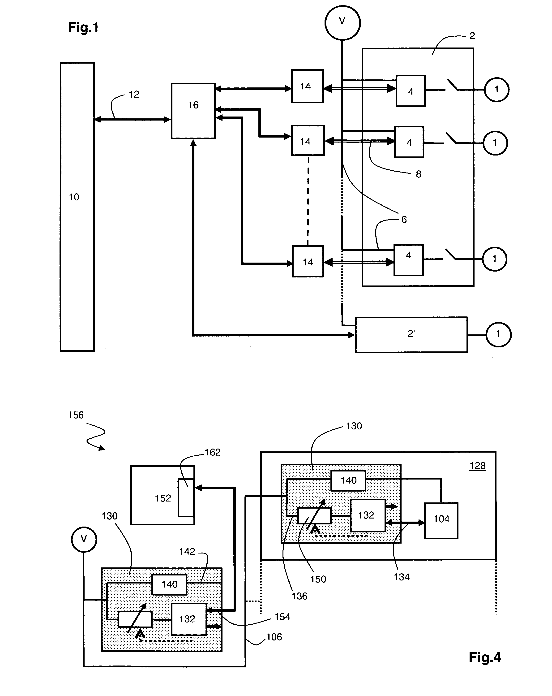 Communication by carrier current for centralized control centers