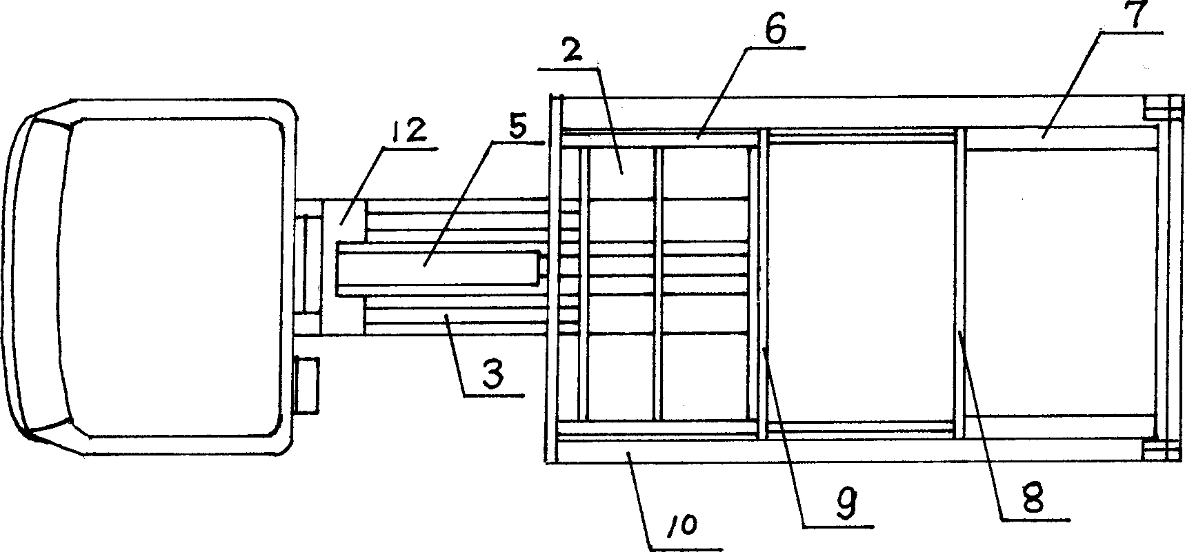 Compartment, push-pedal back-push tipping truck