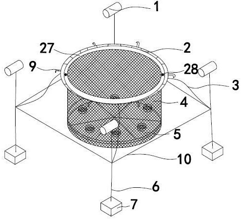 A round table type anti-wind and wave net cage