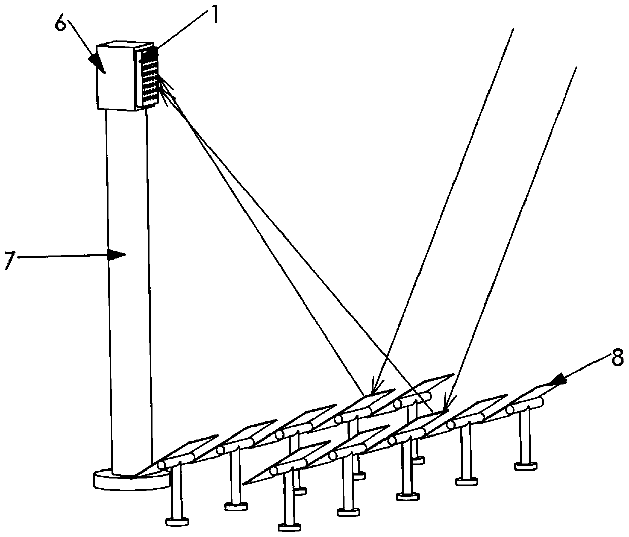 Measurement method of concentrated energy flow density distribution in heliostat field of tower power station