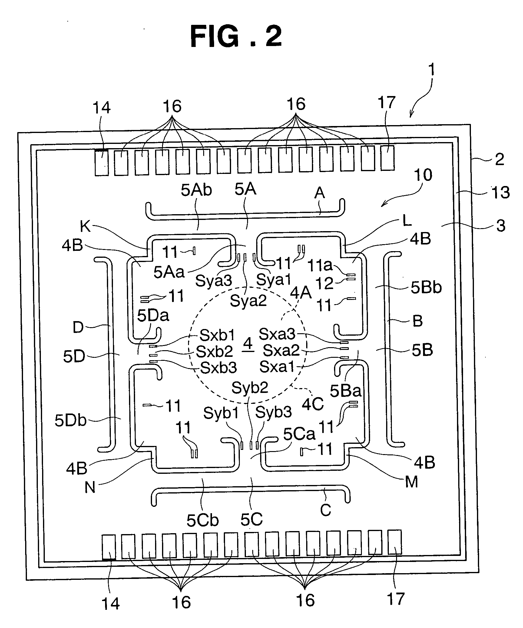 Multi-axis force sensor chip and multi-axis force sensor using same