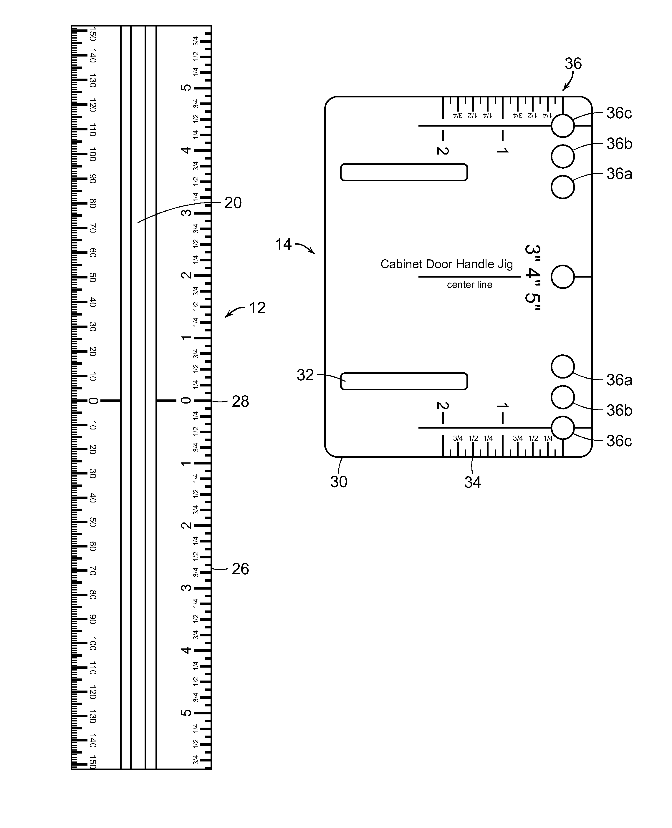 System for positioning and drilling in cabinet, drawer and shelf hardware